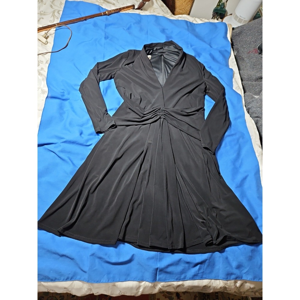 Scott McClintock Cocktail Dress Draped Waist Fit Flare LBD Designer Sz 16